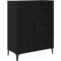 vidaXL Highboard noir imitation chêne 69,5 x 34 x 180 cm Bois composite