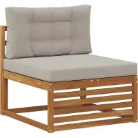 vidaXL Ensemble de sofa d'extérieur, 6 pièces, en polyester naturel et gris clair