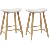 vidaXL - 2 chaises de salle à manger, bois massif d'hévéa, couleur naturelle, 46 x 37 x 63 cm