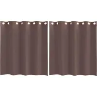 vidaXL Voile Rideaux avec oeillets 2 pcs. Marron 140x140 cm