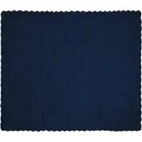 vidaXL Couverture en Fourrure de Lapin Synthétique 4 pcs Bleu Marine