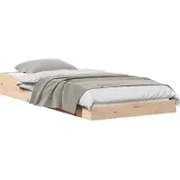 vidaXL Cadre de lit naturel 80 x 210 cm Bois de pin massif