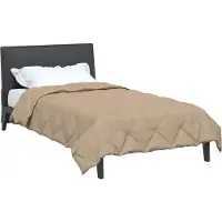 vidaXL Couette quatre saisons taupe 155 x 220 cm en microfibre