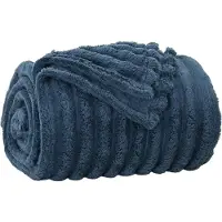 vidaXL Jeté Bleu marine 200 x 150 cm Toison