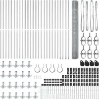 vidaXL : Clôture en fil barbelé soudé avec socle en béton, 50 x 1,2 m, couleur argent, type treillis