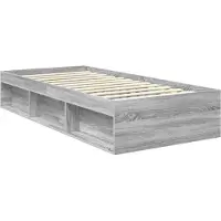 vidaXL Cadre de lit Gris Sonoma 90 x 200 cm Pin massif