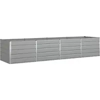 vidaXL Jardinière Gris Clair 195 X 100 X 45 Cm Acier Galvanisé