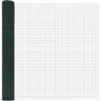 vidaXL Clôture en panneaux rigides à double barre, 2500 x 120 cm, vert