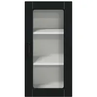 vidaXL Armoire vitrée LUCCA, 2 pièces, noire, en panneaux de particules