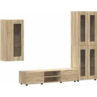 vidaXL Ensemble de meubles TV avec étagère FLORIN, 3 pièces, en bois d'ingénierie chêne Sonoma