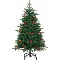 vidaXL Sapin de Noël artificiel Vert 150 cm PVC, métal et plastique