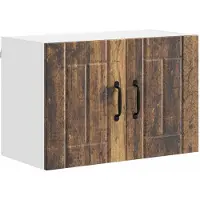 vidaXL Armoire murale LUCCA, 2 pièces, bois de récupération, panneau de fibres de bois