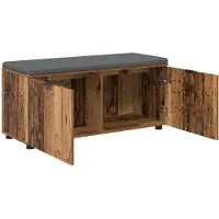 vidaXL Banc d'entrée avec coussin Bois ancien 100 x 38 x 46 cm