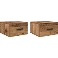 vidaXL Cabinet de chevet 2 pcs Bois ancien 35 x 35 x 20 cm