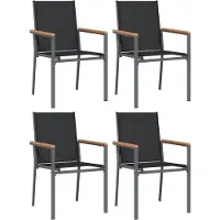 vidaXL Chaises de jardin 4 pcs. noir 55x61,5x90 cm Textilène et acier
