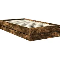 vidaXL Cadre de lit Chêne fumé 90 x 190 cm Bois composite