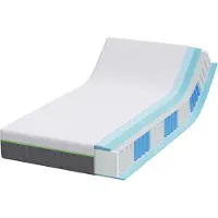 vidaXL Matelas blanc et gris 90 x 200 cm Tissu jacquard