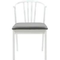 vidaXL - 2 chaises de salle à manger, en bois d'hévéa massif, blanches et grises