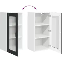 vidaXL Armoire murale en verre LUCCA, noir, 40 x 31 x 80 cm, aggloméré