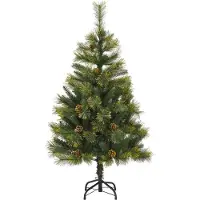 vidaXL Sapin de Noël artificiel avec branches pliables et cônes 120 cm