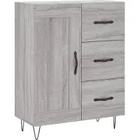 vidaXL Highboard Gris Sonoma 69,5x34x180 cm Matériau dérivé du bois