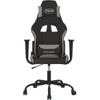 vidaXL Chaise de jeu Tissu noir et taupe