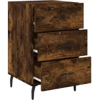 vidaXL Table de chevet chêne fumé 40x40x66 cm bois d'ingénierie