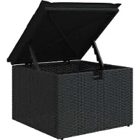 vidaXL Ensemble de salon de jardin 6 pièces avec coussins noir poly rotin