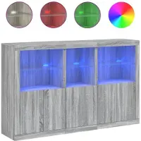 vidaXL Sideboard avec lampes LED Gris Sonoma 162x37x100 cm