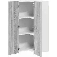 vidaXL Armoire suspendue avec rangement Gris Sonoma et blanc 57 x 57 x 100 cm