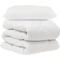 vidaXL Ensemble de literie comprenant 2 taies d'oreiller, blanc, microfibre