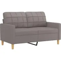 vidaXL Ensemble de canapés 2 pièces avec coussins Tissu Taupe