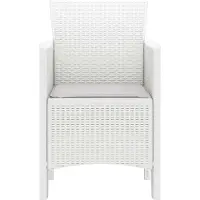 vidaXL : Ensemble de 4 chaises de jardin, blanches, en polypropylène