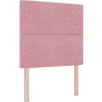 vidaXL Tête de lit LED avec bandes lumineuses LED et tête de lit rose 100 cm en velours