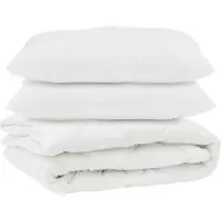vidaXL Couette avec oreiller 3 pcs blanc microfibre