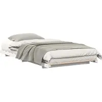 vidaXL Cadre de lit blanc 100 x 220 cm Pin massif