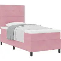 vidaXL Lit boxspring avec tête de lit rose 100 x 200 cm velours