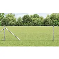 vidaXL Poteaux de clôture 13 pcs Argent Ø32mm 80 cm Acier galvanisé