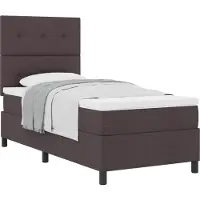 vidaXL Lit boxspring avec tête de lit brun foncé 80 x 200 cm Tissu