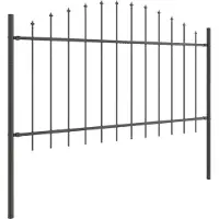 vidaXL Clôture de jardin 8 pièces Gris 170 x 140 cm Acier thermolaqué
