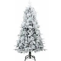 vidaXL Sapin de Noël artificiel à branches pliantes, duveteux de neige