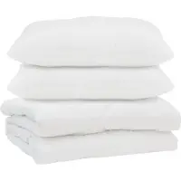 vidaXL Couette avec oreiller 3 pcs blanc microfibre