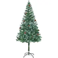 vidaXL Sapin de Noël artificiel avec 300 LED Vert 180 cm PVC et Acier