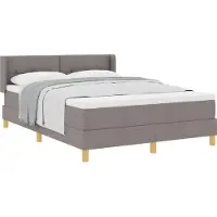vidaXL Lit boxspring avec tête de lit, taupe, 200 x 160 cm, tissu
