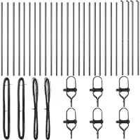 vidaXL Poteau de clôture. Autre 26 pcs Gris 3.2 x 3.2 x 190 cm Acier