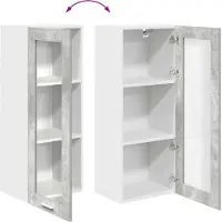 vidaXL Armoire suspendue avec porte Riga Gris béton 40 x 31 x 100 cm