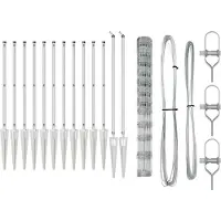 vidaXL : Clôture en fil barbelé avec piquets, 25 x 1,4 m, acier galvanisé, argenté