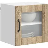 vidaXL Armoire murale en verre LUCCA, chêne Sonoma, 40 x 31 x 40 cm
