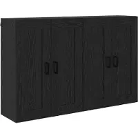vidaXL Armoire murale, 2 pièces, noire, imitation chêne