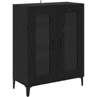 vidaXL Highboard noir imitation chêne 69,5 x 34 x 180 cm Bois composite
